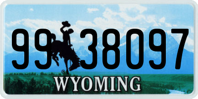 WY license plate 9938097