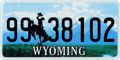 WY license plate 9938102