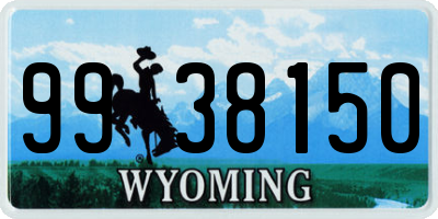 WY license plate 9938150