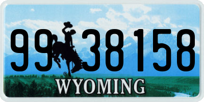 WY license plate 9938158