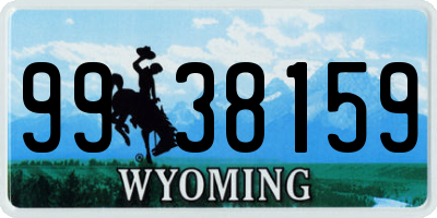 WY license plate 9938159