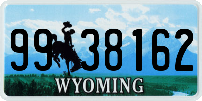 WY license plate 9938162