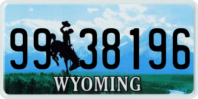 WY license plate 9938196