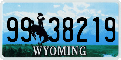 WY license plate 9938219