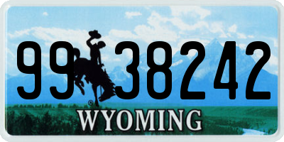 WY license plate 9938242