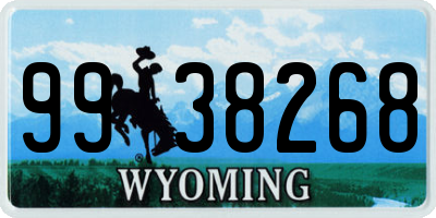 WY license plate 9938268