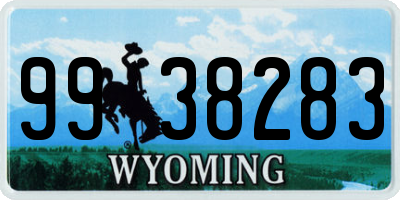 WY license plate 9938283