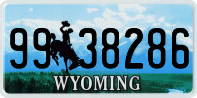 WY license plate 9938286