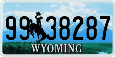 WY license plate 9938287