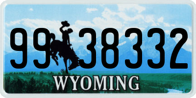 WY license plate 9938332
