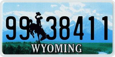 WY license plate 9938411