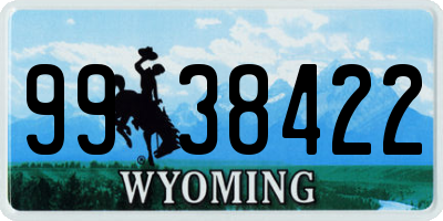 WY license plate 9938422