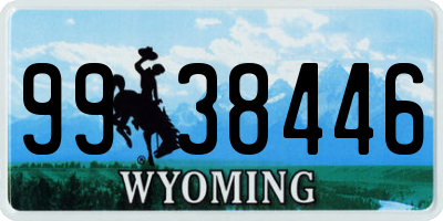 WY license plate 9938446