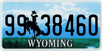 WY license plate 9938460