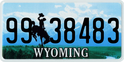 WY license plate 9938483