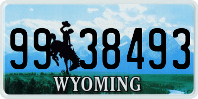 WY license plate 9938493