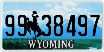 WY license plate 9938497