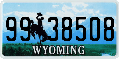 WY license plate 9938508