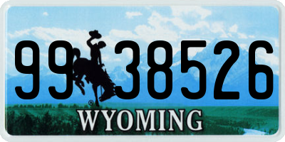 WY license plate 9938526