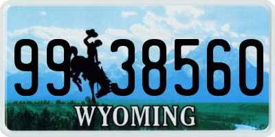 WY license plate 9938560