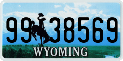 WY license plate 9938569