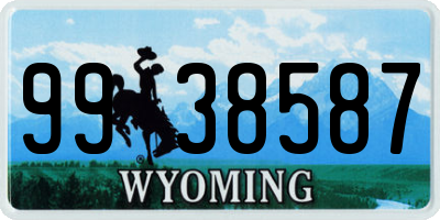 WY license plate 9938587