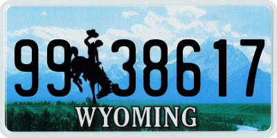 WY license plate 9938617