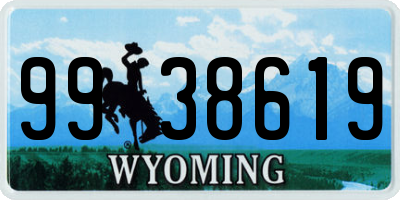 WY license plate 9938619
