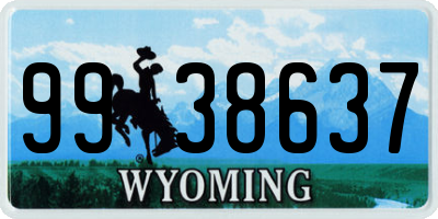 WY license plate 9938637
