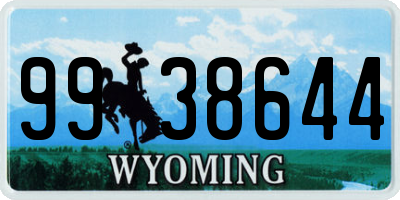 WY license plate 9938644
