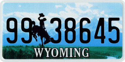 WY license plate 9938645