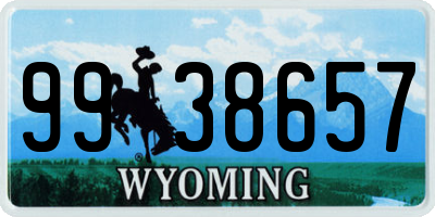 WY license plate 9938657