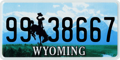 WY license plate 9938667
