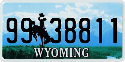 WY license plate 9938811