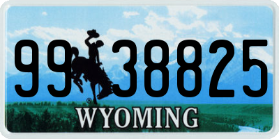 WY license plate 9938825