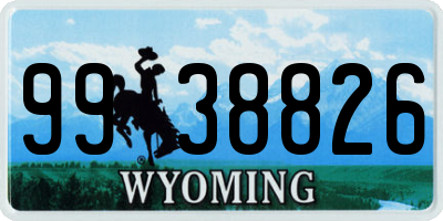 WY license plate 9938826