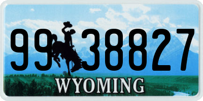 WY license plate 9938827