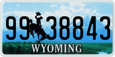 WY license plate 9938843