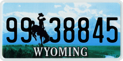WY license plate 9938845