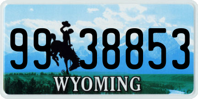 WY license plate 9938853