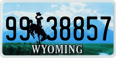 WY license plate 9938857