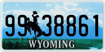 WY license plate 9938861