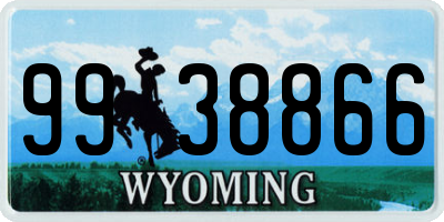 WY license plate 9938866