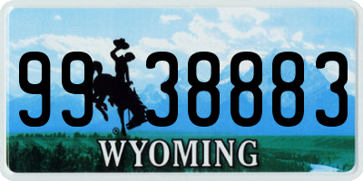 WY license plate 9938883