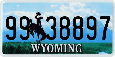 WY license plate 9938897