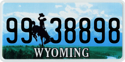 WY license plate 9938898