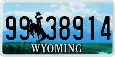 WY license plate 9938914