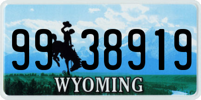 WY license plate 9938919
