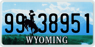 WY license plate 9938951