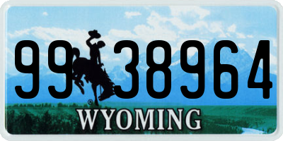 WY license plate 9938964